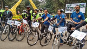 Men's Day cycle rally karnataka along with go green team