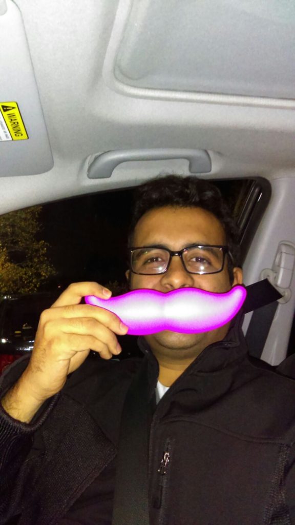 Moustache in Neon for International Men's Day