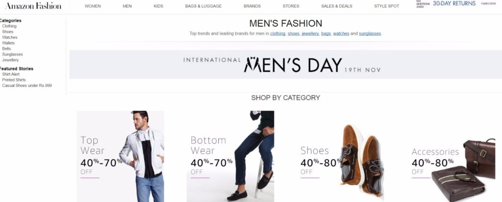 Amazon fashion Men's Day