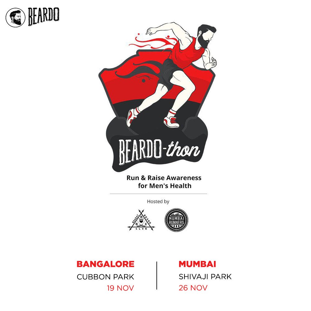 Beardo-thon a Run organised in Mumbai & Bangalore to raise awareness for Men's Health