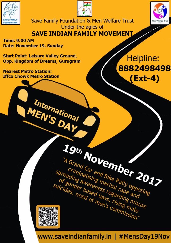 Car and Bike Rally in Gurugram for International Men's Day 2017