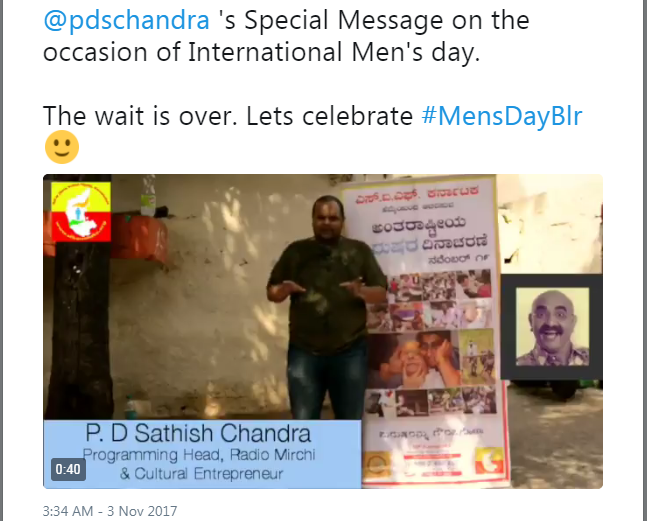 @pdschandra 's Special Message on the occasion of International Men's day. 