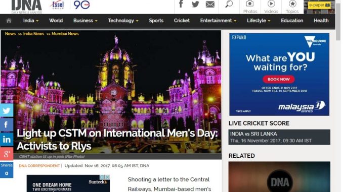 Light up CSTM railway station on International Men's Day: Activists tell Railways
