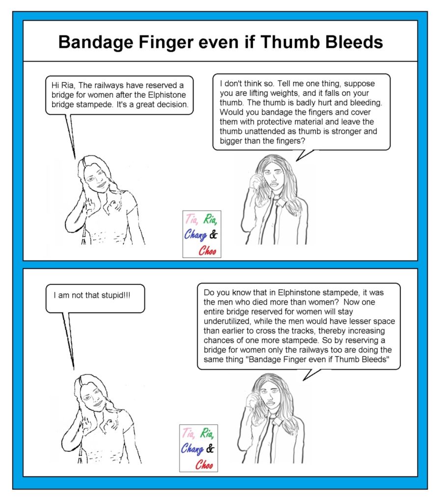 Bandage finger even if thumb bleeds