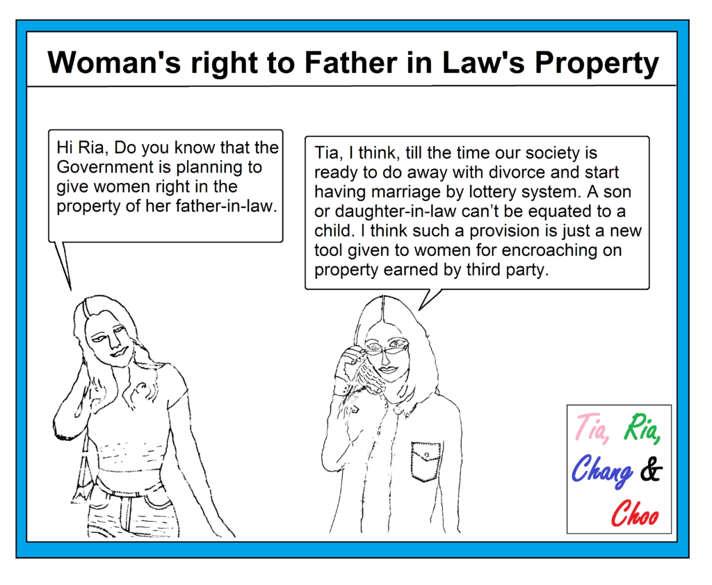 Daughter in law right to property of Father in Law