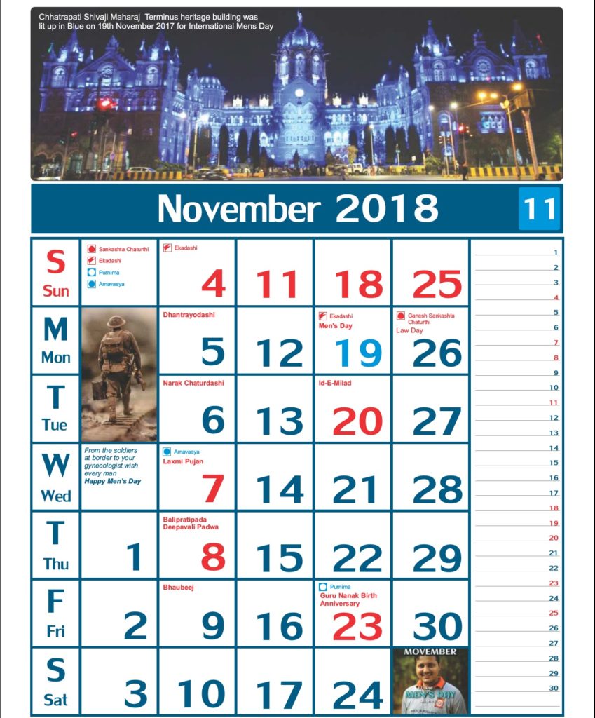 November Malendar 2018