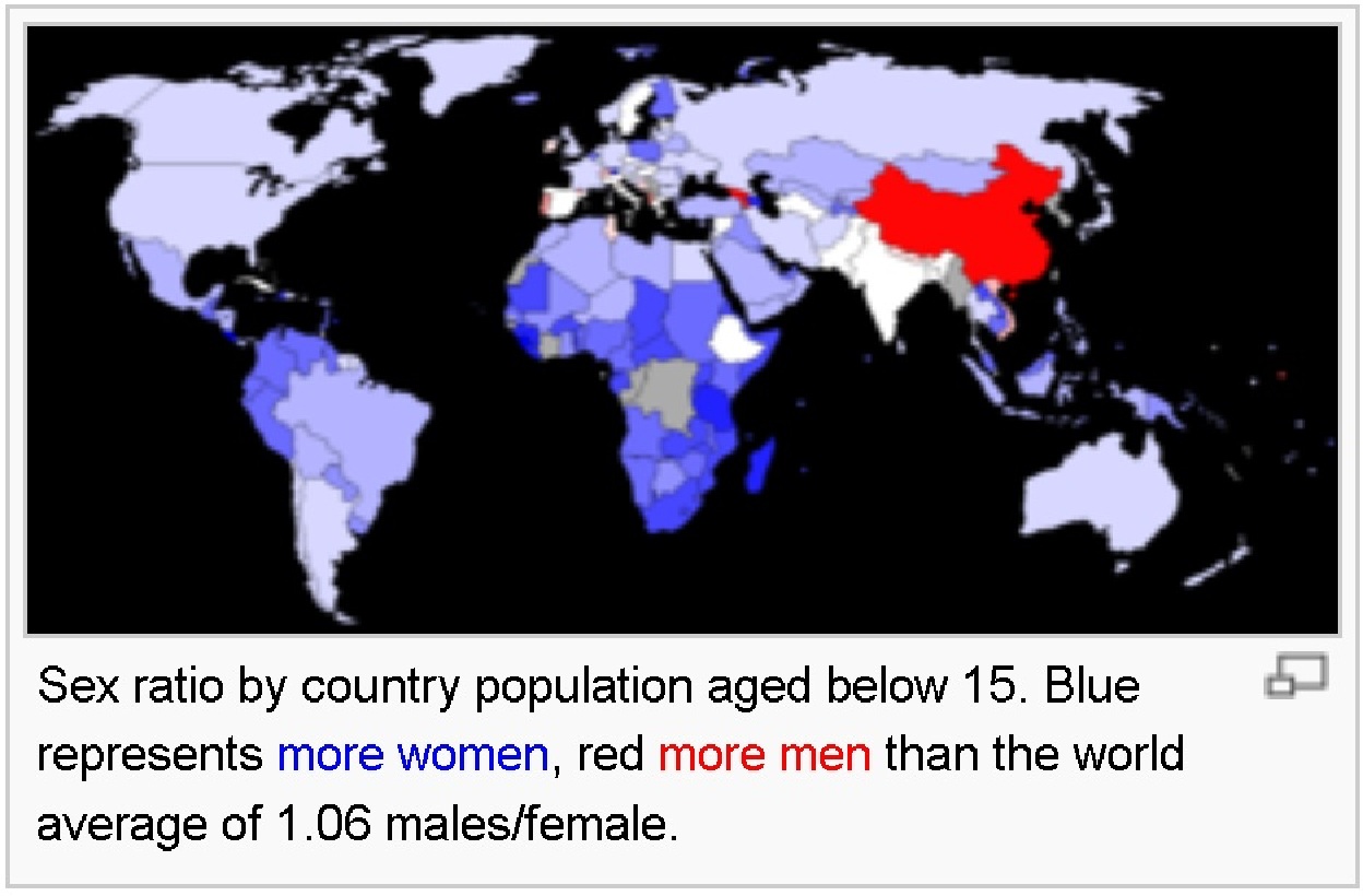 Gender ratio by country population age below 15